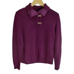 Lauren Ralph Lauren Shawl Neckline Clasp Detail Sweater